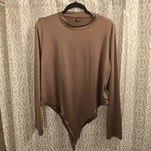 Elegant Light Brown Women's Long Sleeve Top